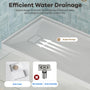 60"x30"/32" Grey One-Piece SMC Shower Pan Base with Anti-Slip Texture