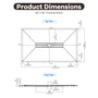 60"x36" White/Calacatta Curbless SMC Shower Base with Flamed Rock Slip-Resistant Surface, Center Drain