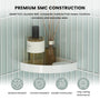6" x 6" x 1.2" Glossy White SMC Shower Corner Shelf