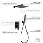 10-inch/12inch Rainfall Shower System With Hand Shower & Pressure-Balanced Valve