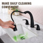 8" Matte Black Pull-Down Widespread Bathroom Faucet