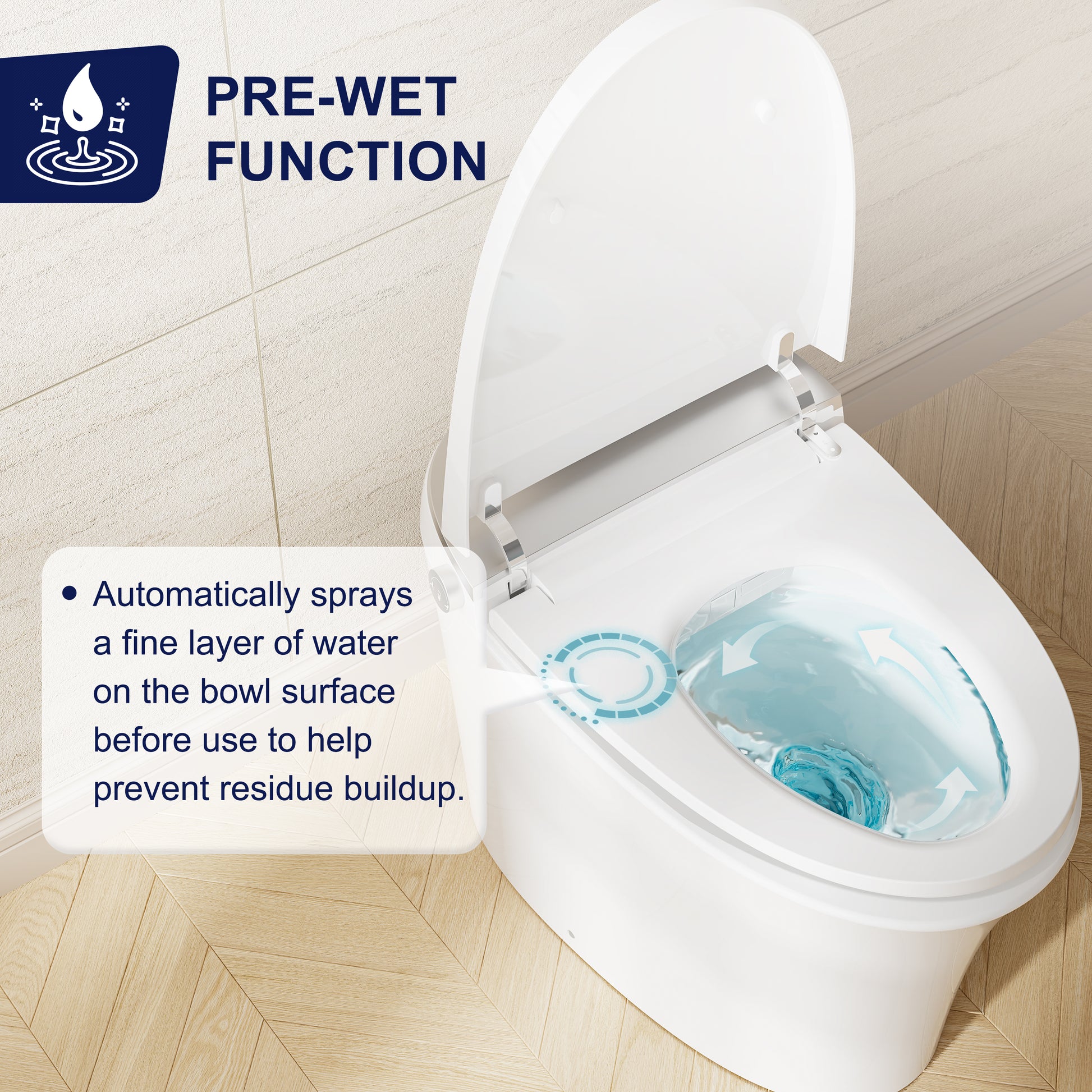 Chair Height Smart Toilet with Auto Flush & Auto Open/Close, MaP 1000g Powerful Flush