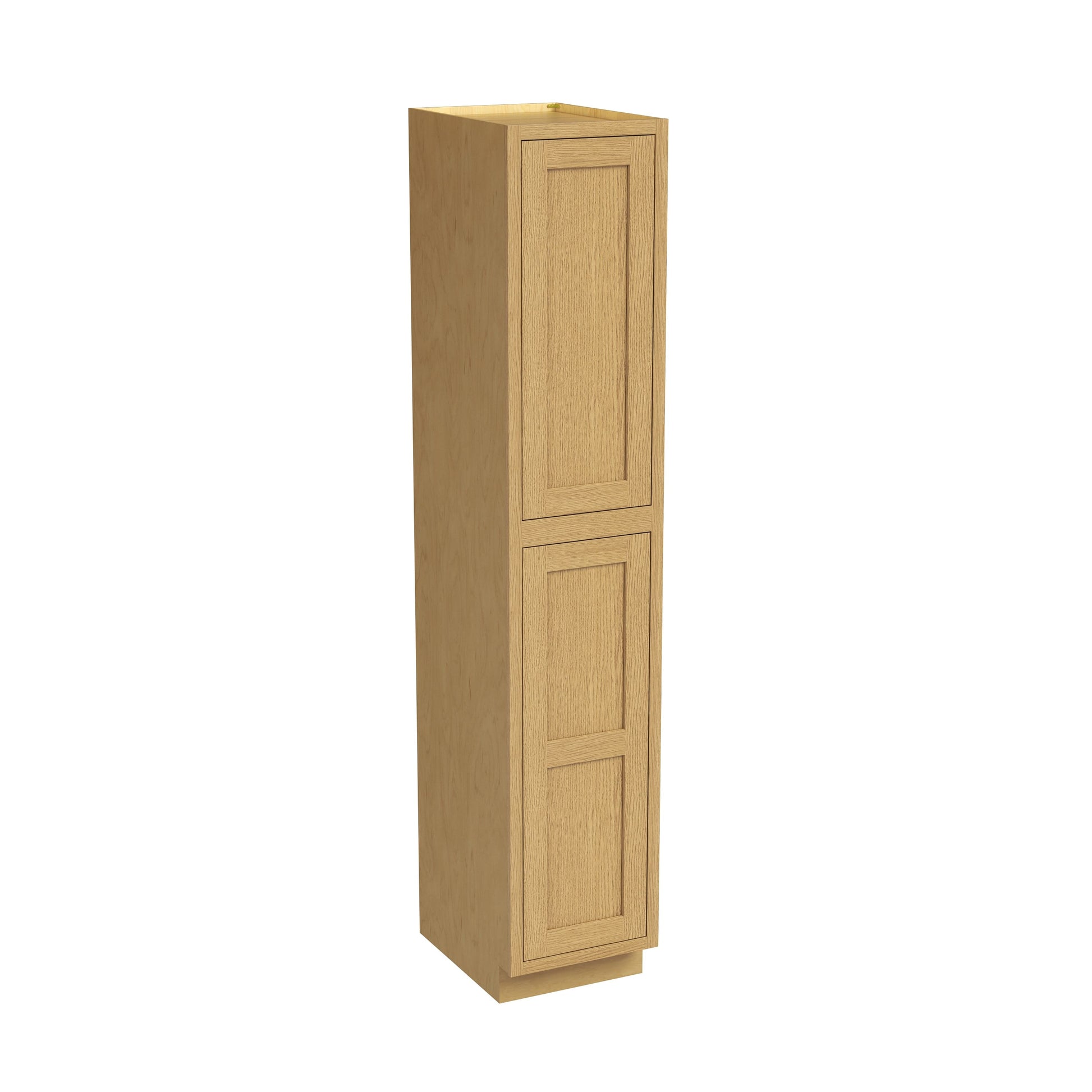 Inset Hazelnut Oak RTA 18"W x 84-96"H x 25"D 3-Size Pantry Cabinet with 2 Doors and 4 Shelves