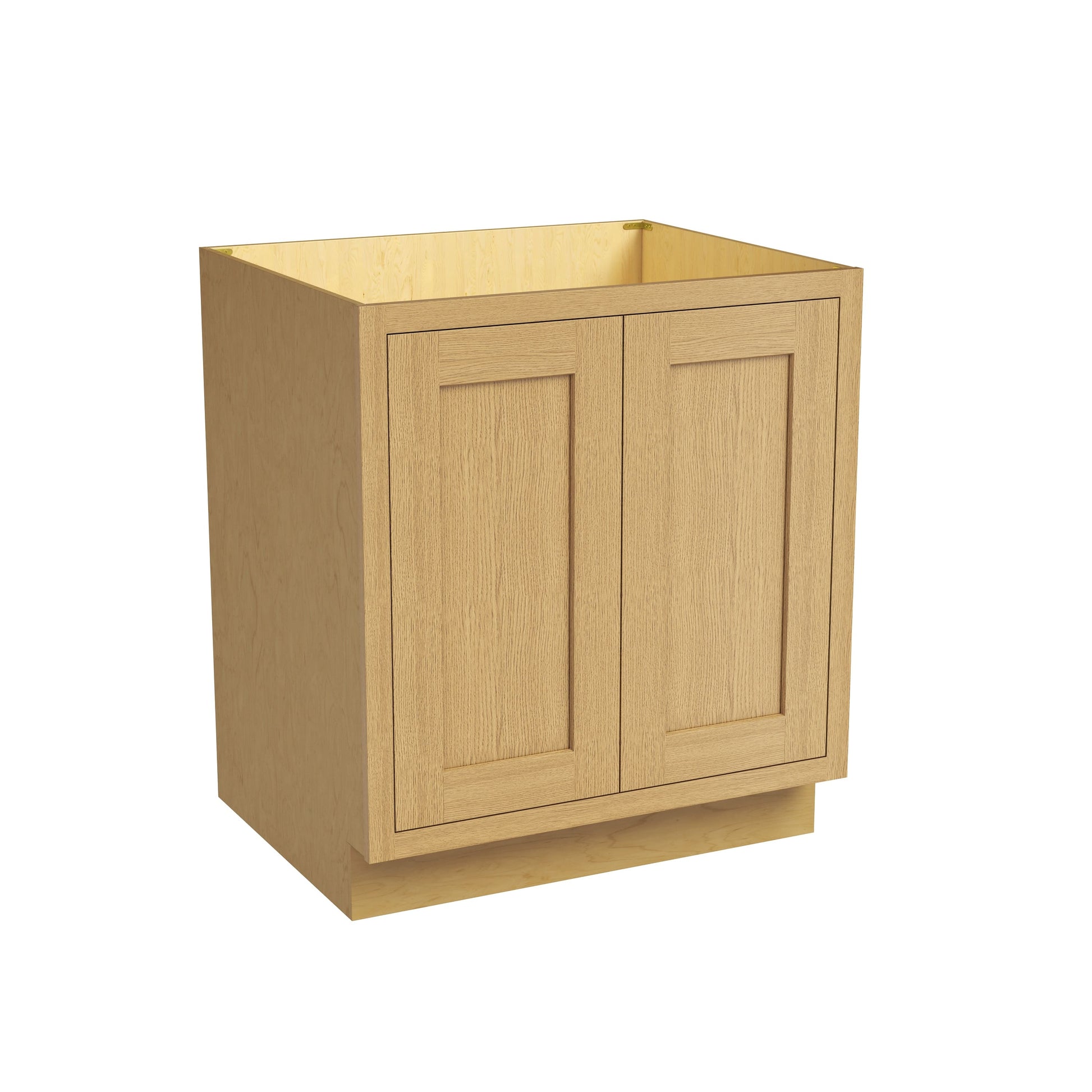 Inset Hazelnut Oak RTA 24-36"W x 34.5"H x 25"D 5-Size Full Height Double Doors Base Cabinet