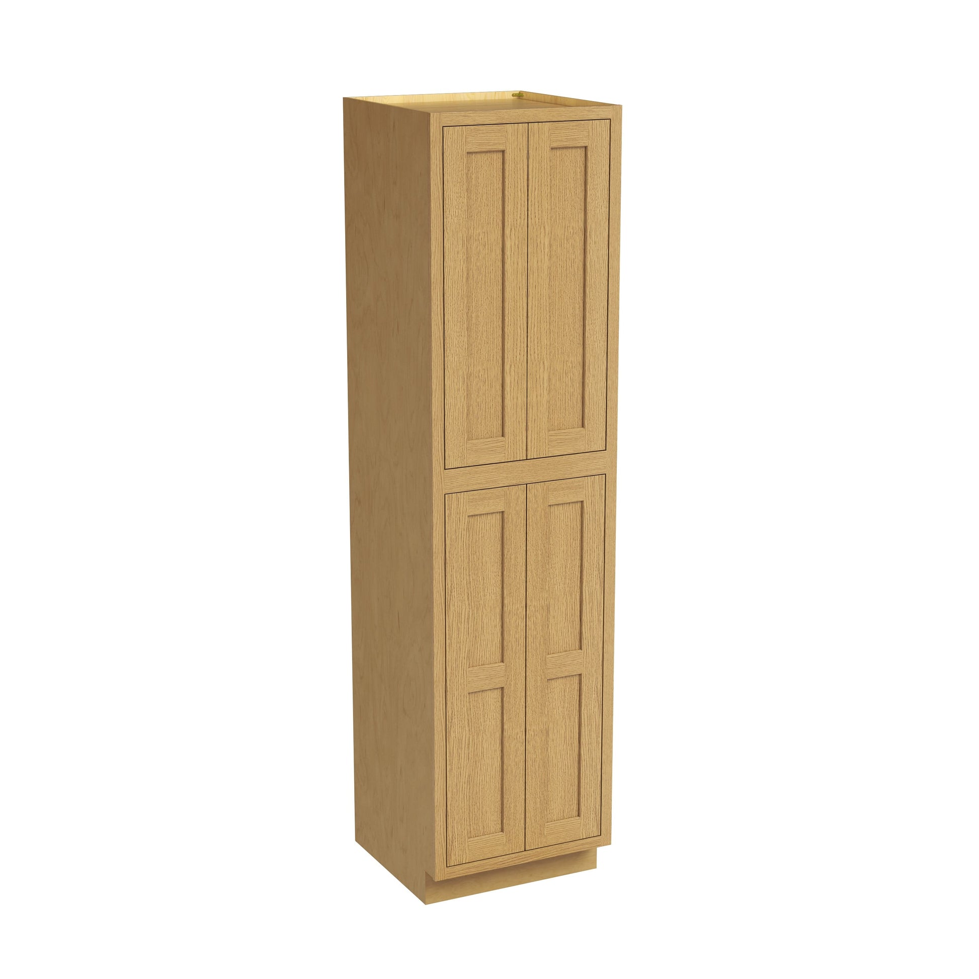 Inset Hazelnut Oak RTA 24-36"W x 84-96"H x 25"D 9-Size Pantry Cabinet with 4 Doors and 4 Shelves