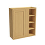 Inset Hazelnut Oak RTA 36"W x 30-42"H x 13.5"D 3-Size Blind Corner Wall Cabinet with 2-3 Shelves