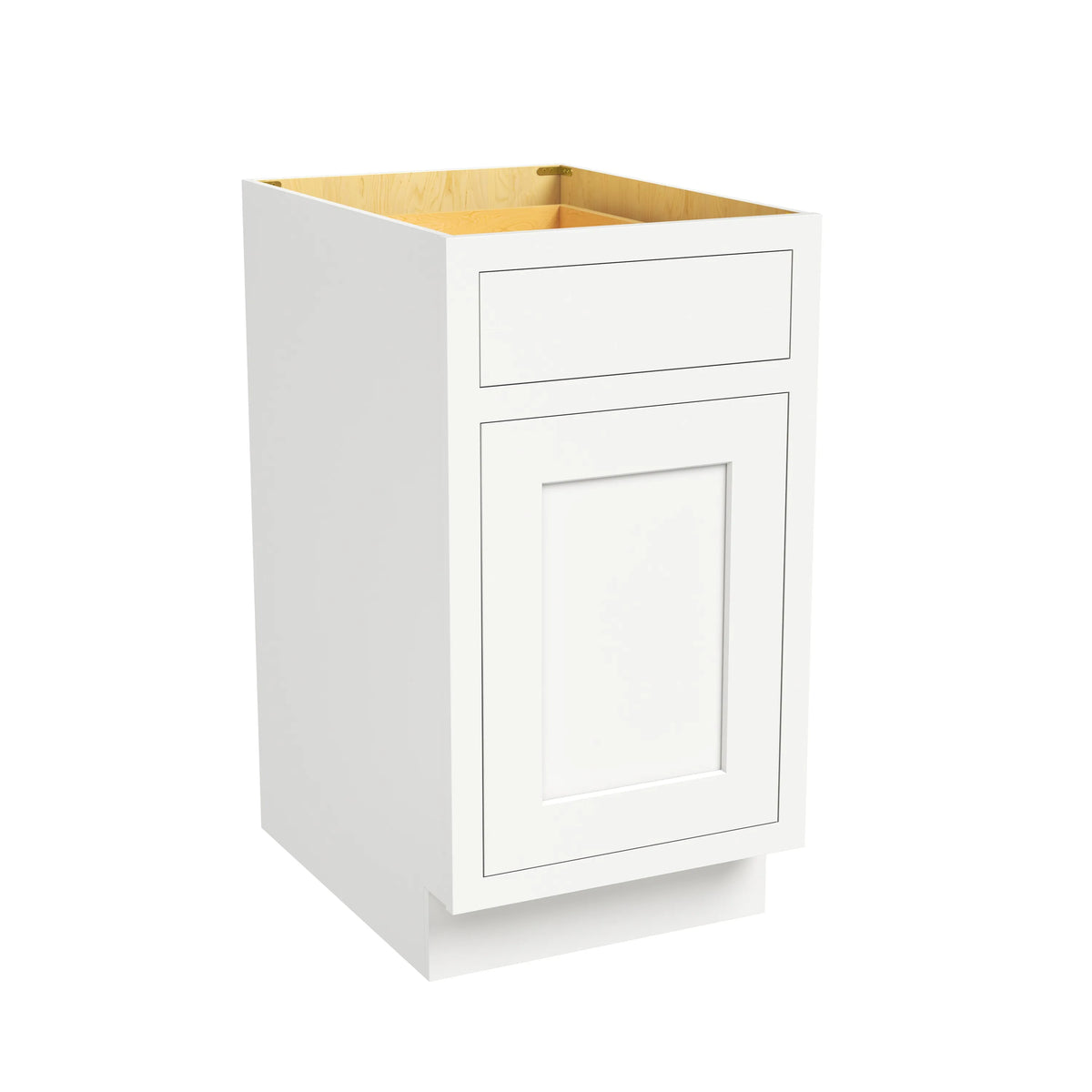 Inset Origami White RTA 12-21"W x 34.5"H x 25"D 4-Size Single Drawer Base Cabinet with 1 Door