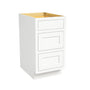 Inset Origami White RTA 12-36"W x 34.5"H x 25"D 9-Size Base Cabinet with 3 Drawers