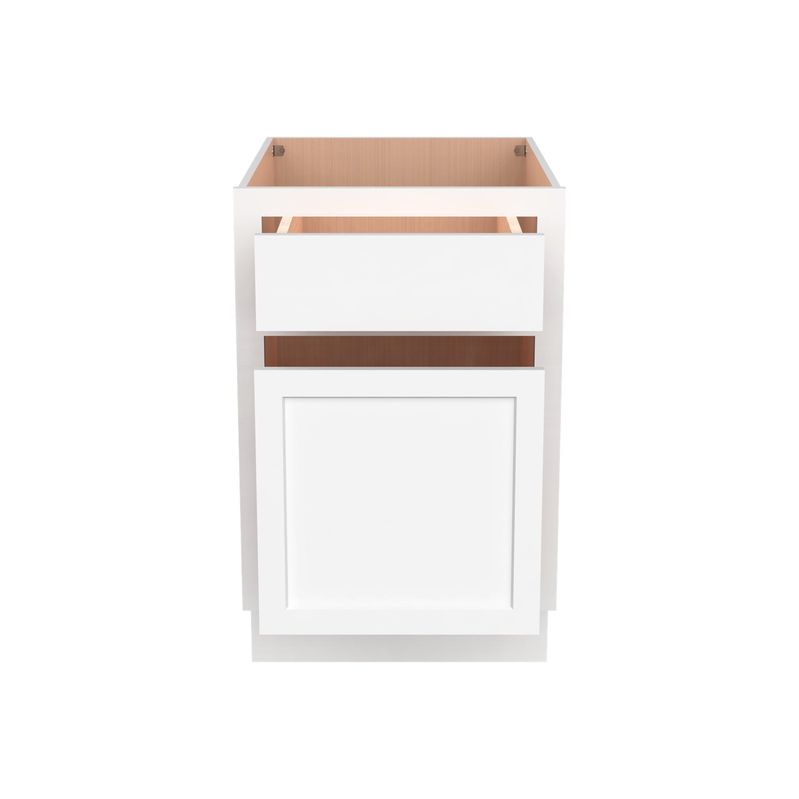 Inset Origami White RTA 18"W x 34.5"H x 25"D Base Waste Basket Cabinet with 2 Bins