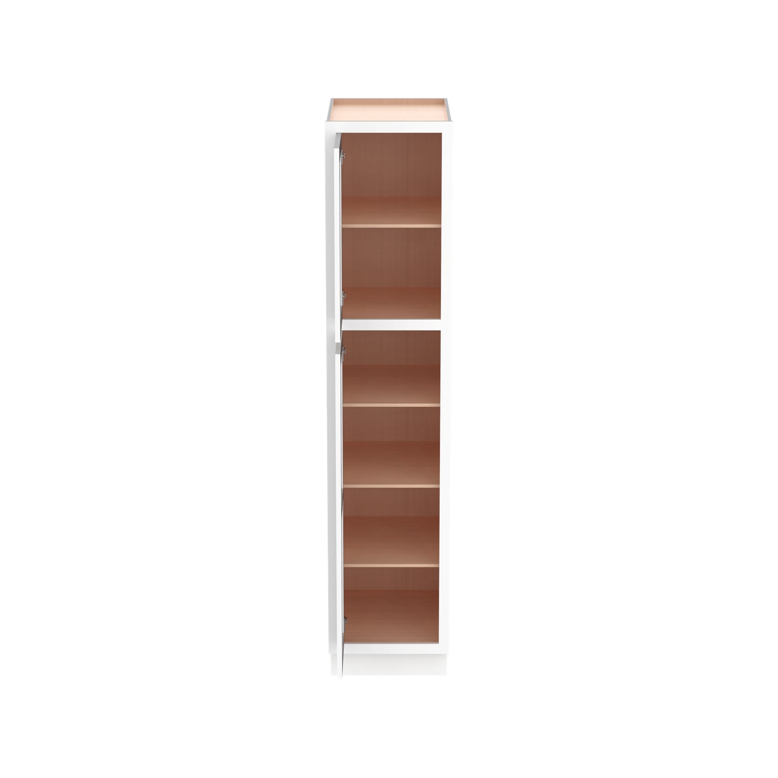 Inset Origami White RTA 18"W x 84-96"H x 25"D 3-Size Pantry Cabinet with 2 Doors and 4 Shelves