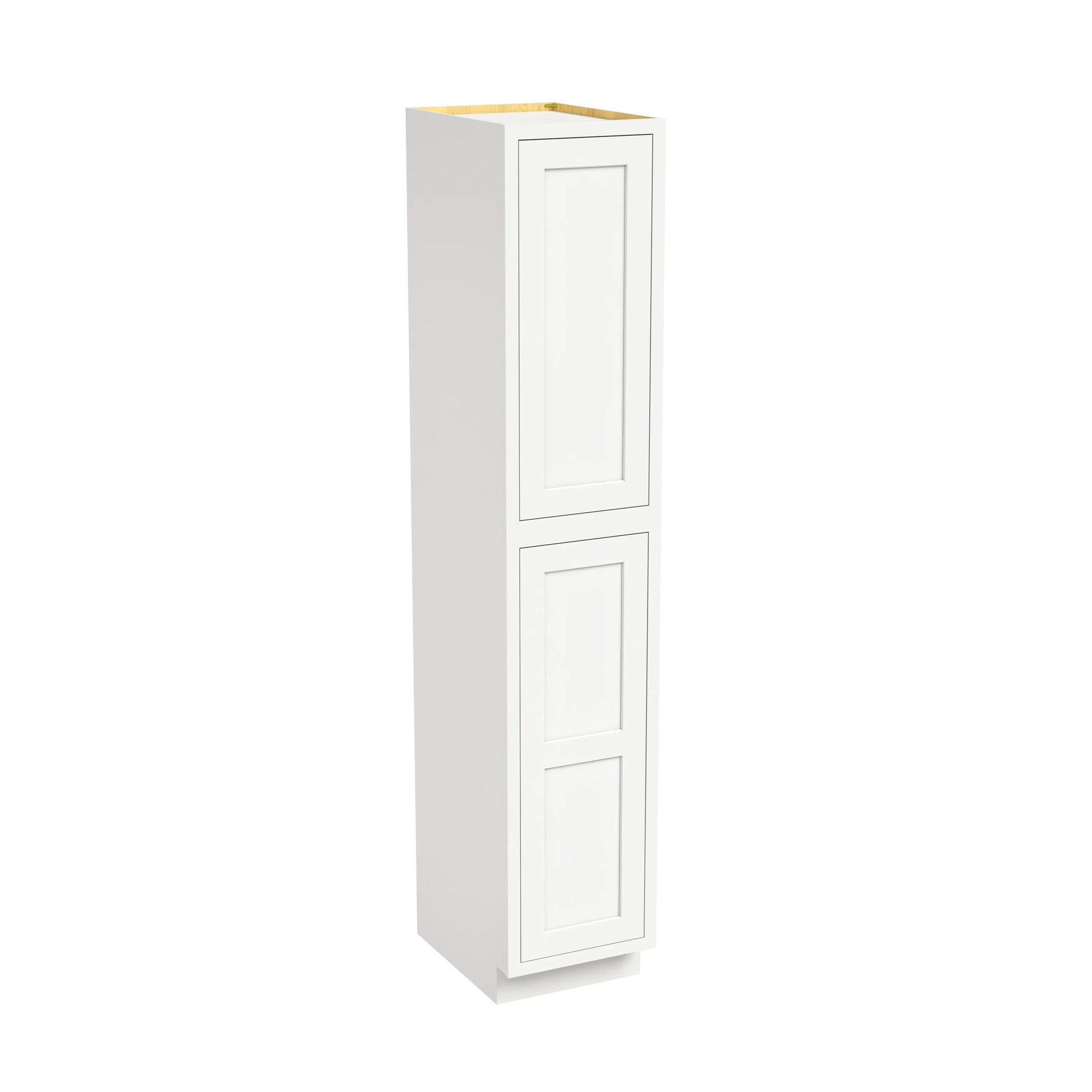 Inset Origami White RTA 18"W x 84-96"H x 25"D 3-Size Pantry Cabinet with 2 Doors and 4 Shelves