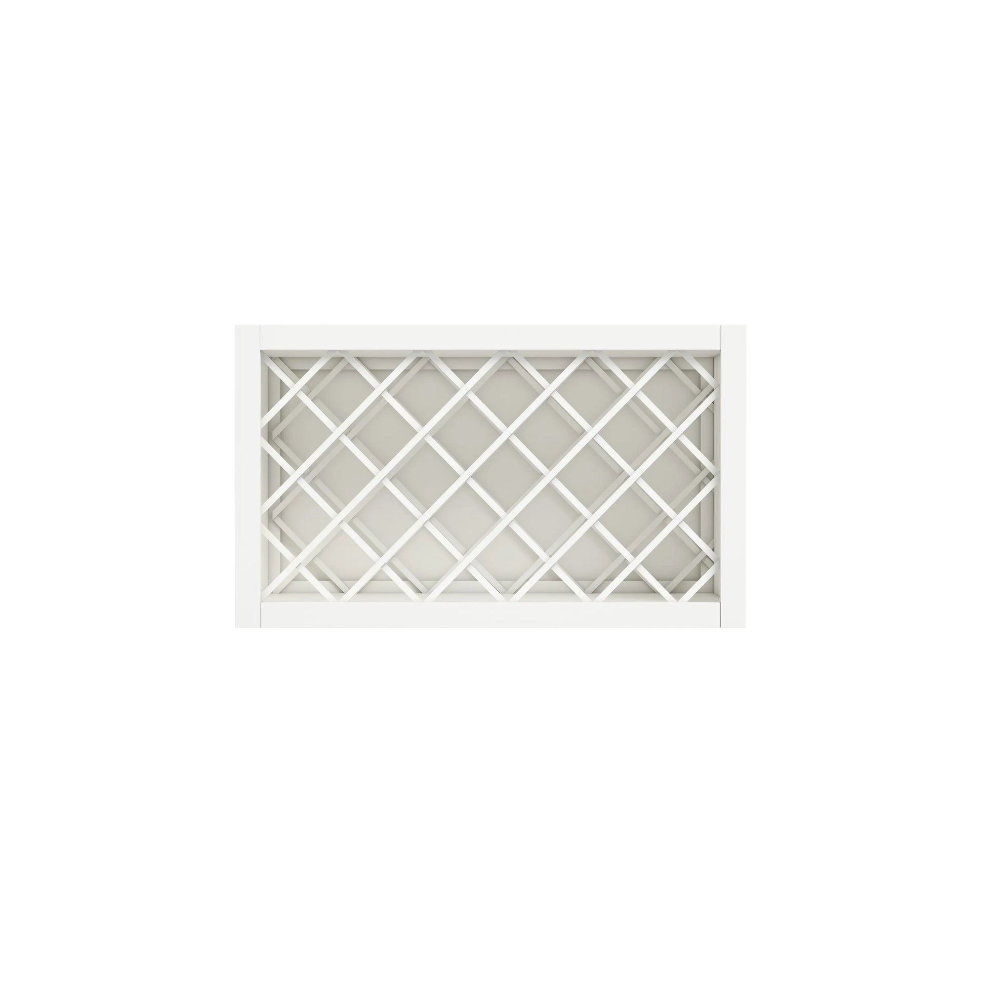Inset Origami White RTA 24-36"W x 15-30"H x 13.5"D 5-Size Diamond Lattice Wine Grid Wall Rack Cabinet