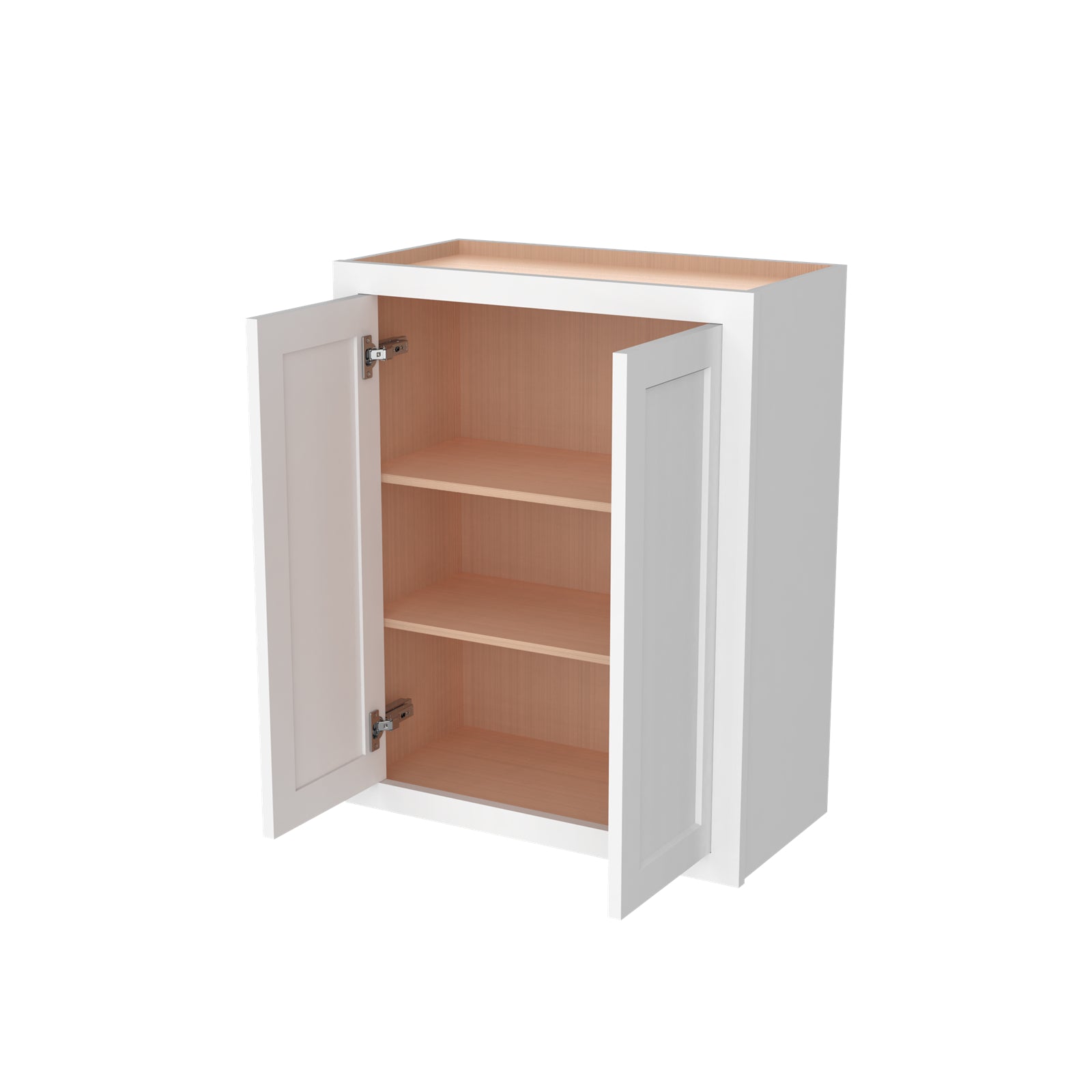 Inset Origami White RTA 24-36"W x 30-42"H x 13.5"D 15-Size Double Doors Wall Cabinet