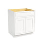Inset Origami White RTA 24-36"W x 34.5"H x 25"D 5-Size Sink Base Cabinet with 2 Doors and 1 False Drawer