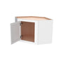 Inset Origami White RTA 25.5"W x 18-42"H x 13.5"D 4-Size Diagonal Corner Wall Cabinet with 2-3 Shelves