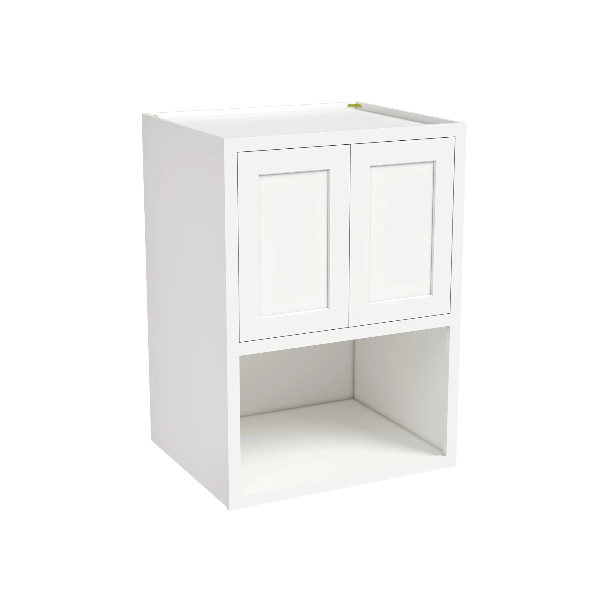 Inset Origami White RTA 30"W x 30-42"H x 25"D 3-Size Double Doors Wall Cabinet with Microwave Opening