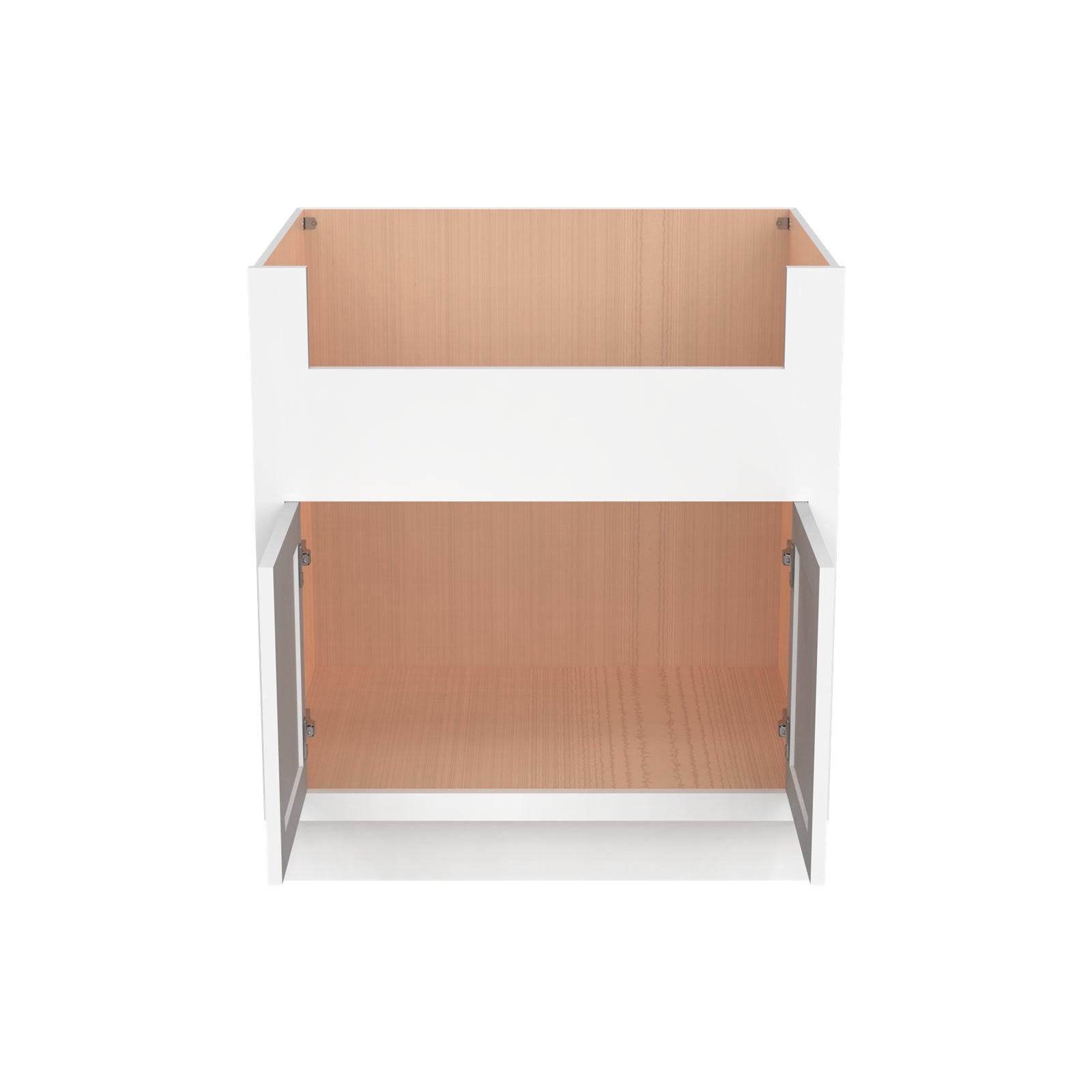Inset Origami White RTA 33-39"W x 34.5"H x 25"D 3-Size Farm Sink Base Cabinet with 2 Doors