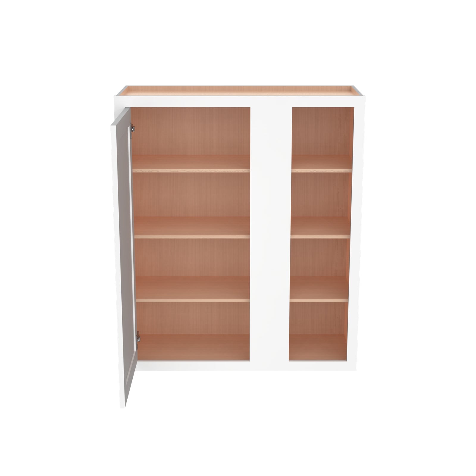 Inset Origami White RTA 36"W x 30-42"H x 13.5"D 3-Size Blind Corner Wall Cabinet with 2-3 Shelves