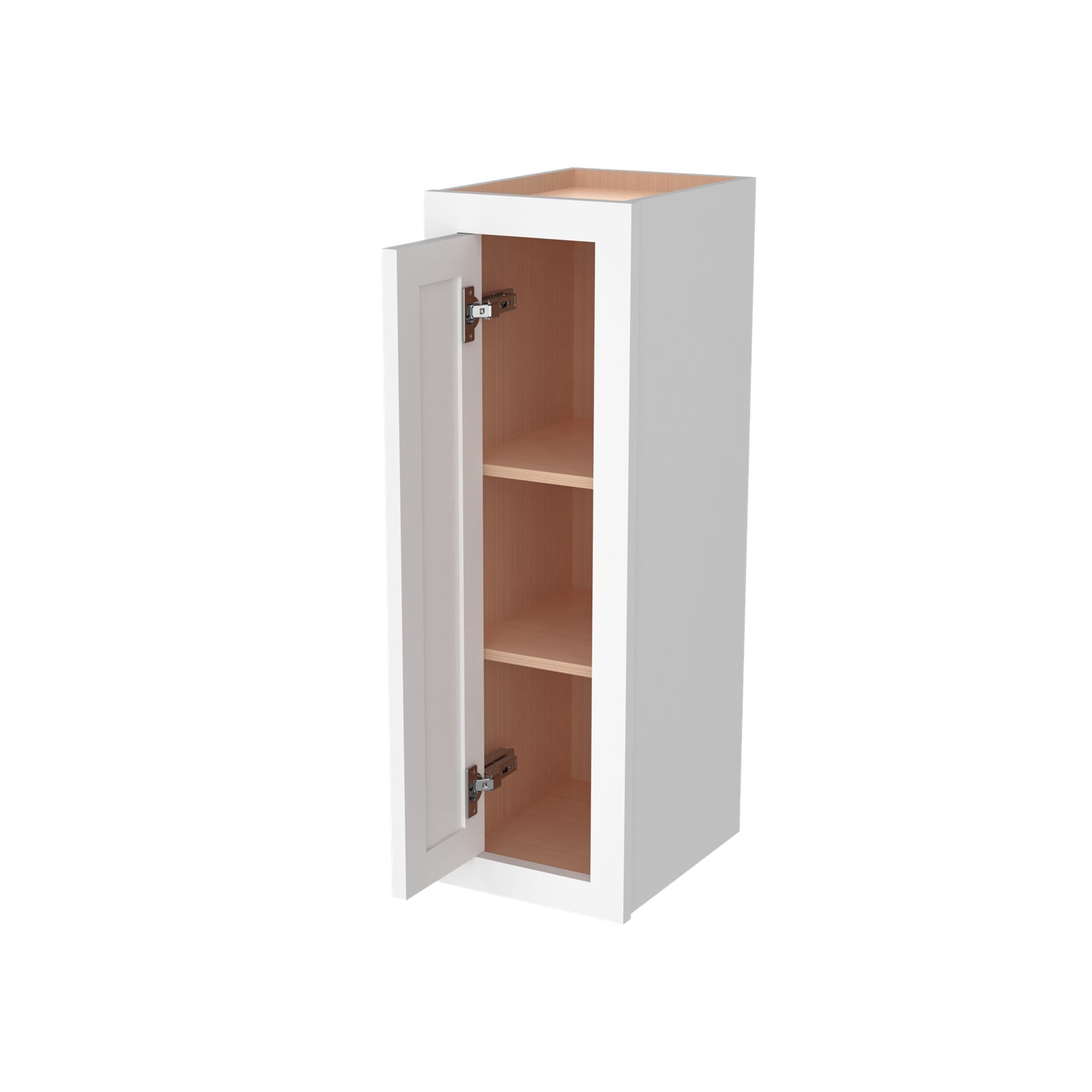 Inset Origami White RTA 9-21"W x 30-42"H x 13.5"D 15-Size Single Door Wall Cabinet