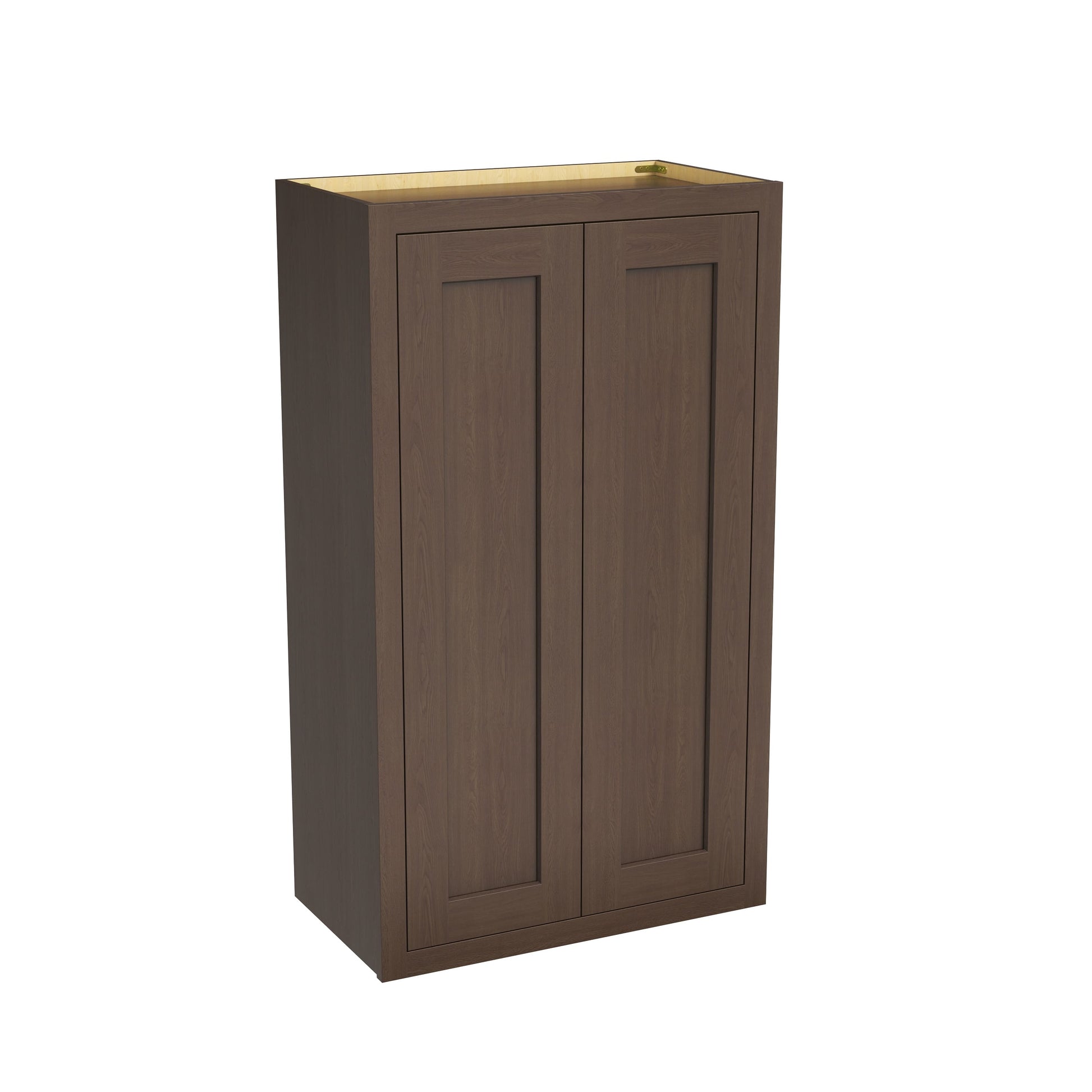 Inset Truffle Brown RTA 24-36"W x 30-42"H x 13.5"D 15-Size Double Doors Wall Cabinet