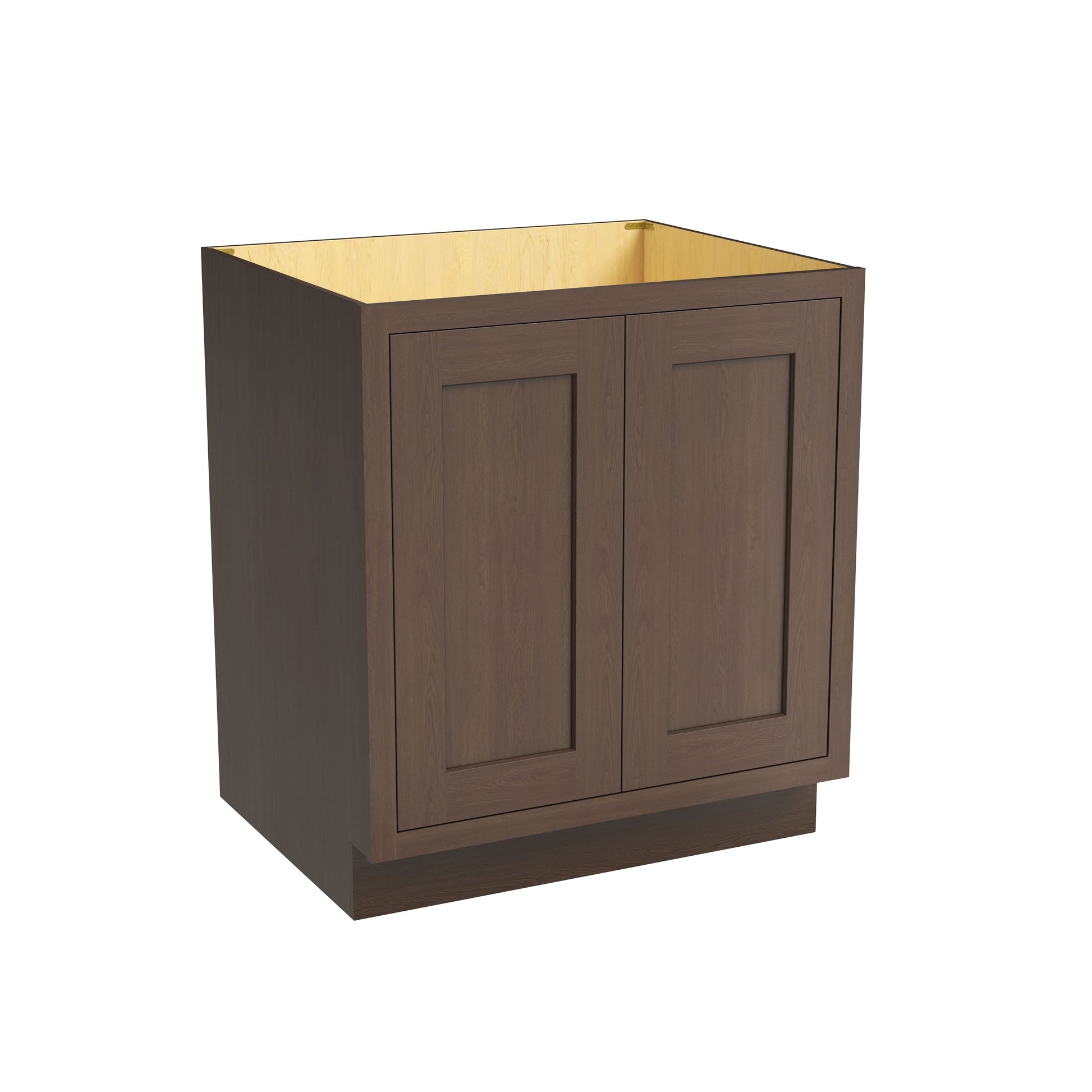 Inset Truffle Brown RTA 24-36"W x 34.5"H x 25"D 5-Size Full Height Double Doors Base Cabinet