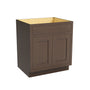 Inset Truffle Brown RTA 24-36"W x 34.5"H x 25"D 5-Size Sink Base Cabinet with 2 Doors and 1 False Drawer