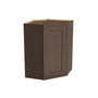 Inset Truffle Brown RTA 25.5"W x 18-42"H x 13.5"D 4-Size Diagonal Corner Wall Cabinet with 2-3 Shelves