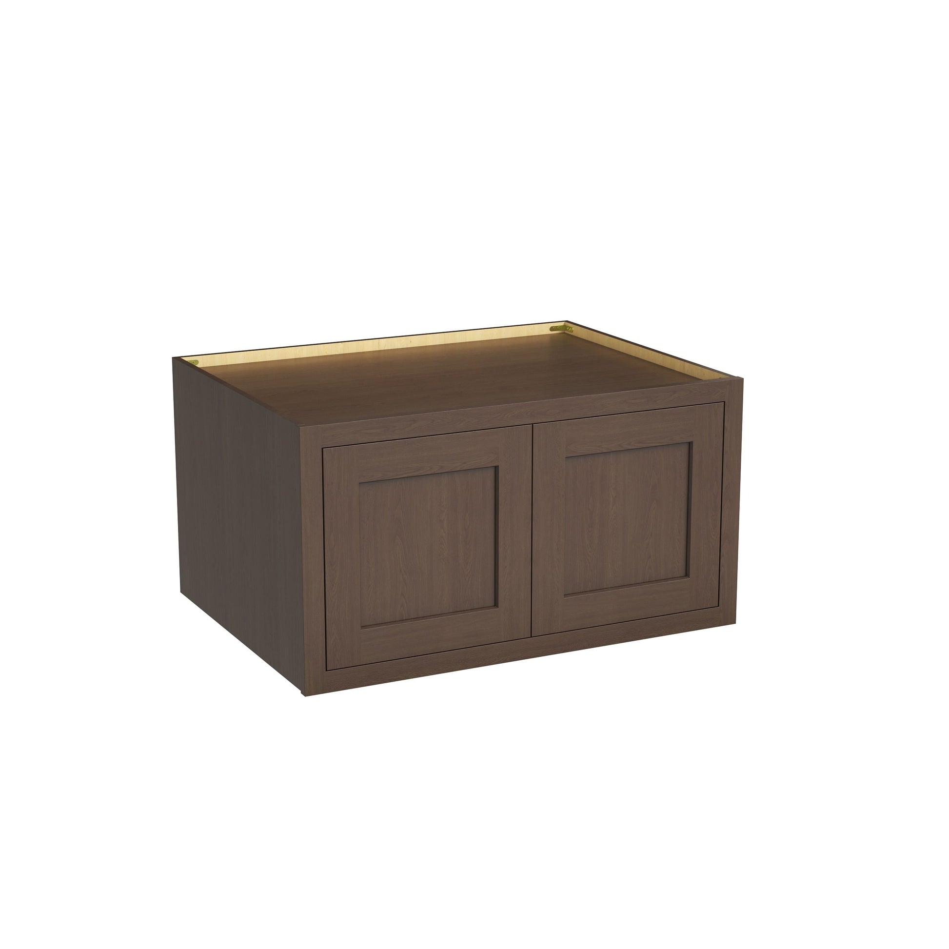 Inset Truffle Brown RTA 30-36"W x 12-24"H x 25"D 7-Size Double Doors Wall Cabinet