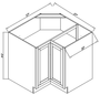 Inset Truffle Brown RTA 34-37"W x 34.5"H x 25"D 2-Size Lazy Susan Base Cabinet with Pull-out Shelf and Bi-fold Door