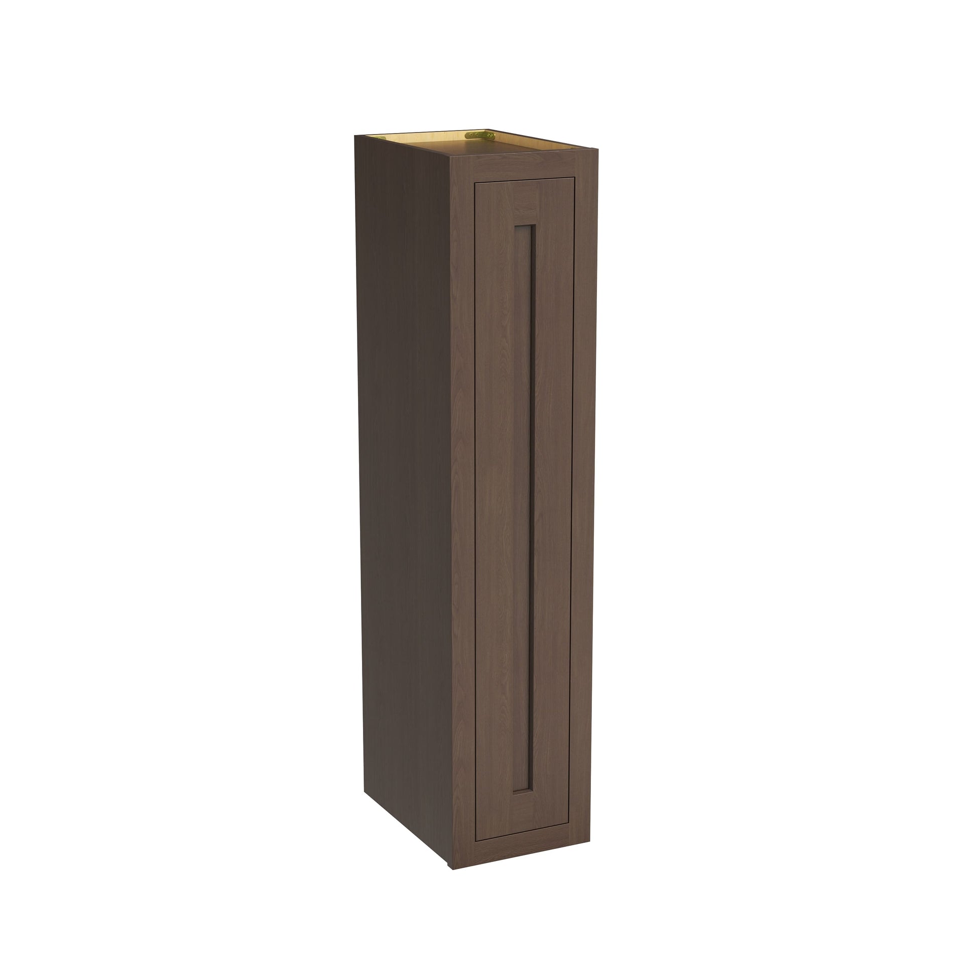 Inset Truffle Brown RTA 9-21"W x 30-42"H x 13.5"D 15-Size Single Door Wall Cabinet