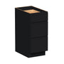 Slim Ebony Black Shaker RTA 12"-36"W x 34.5"H x 24"D 9-Size Drawer Base Cabinet with 3 Drawers