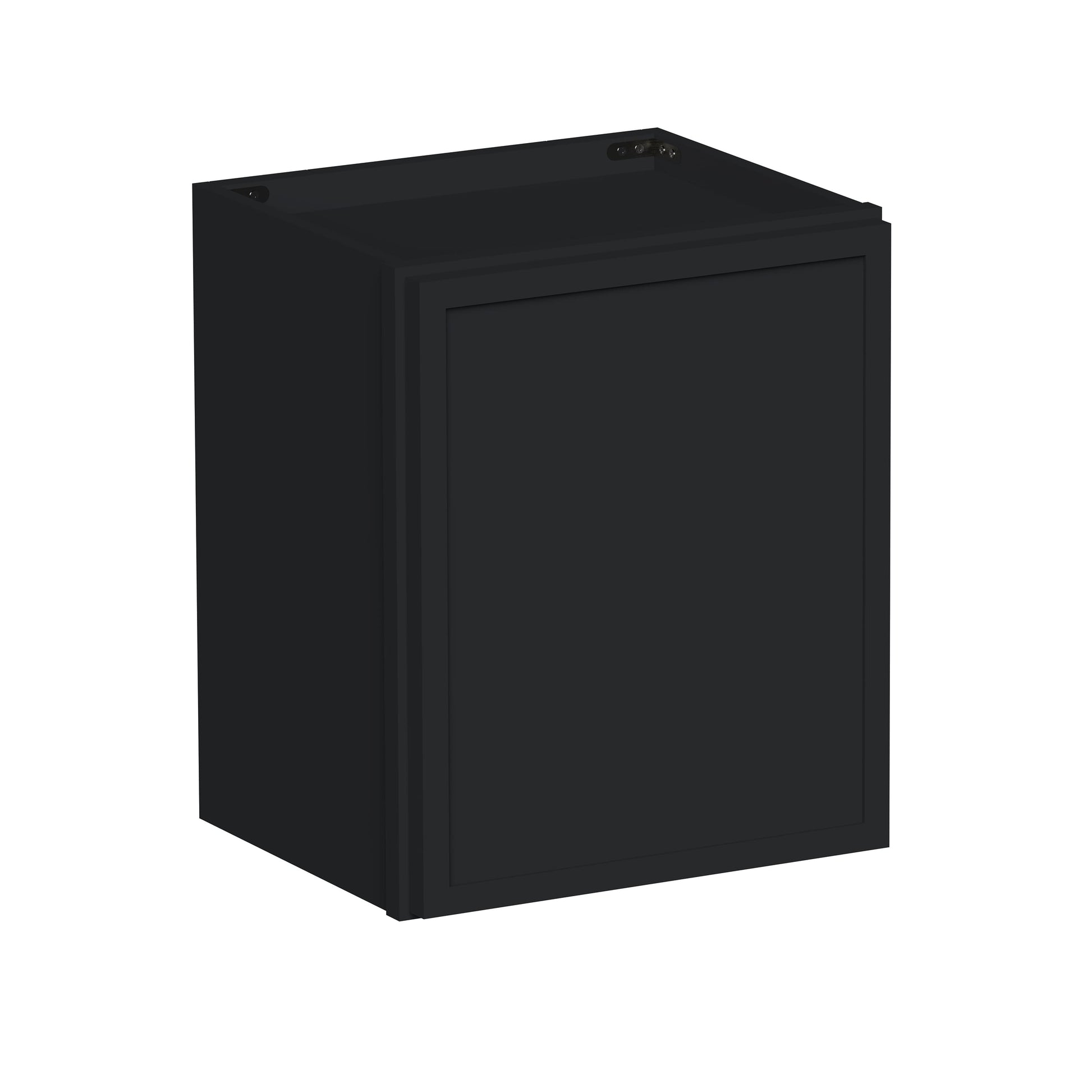 Slim Ebony Black Shaker RTA 12"/15"/18"/21"W x 18"H x 12"D Single Door Short Wall Cabinet