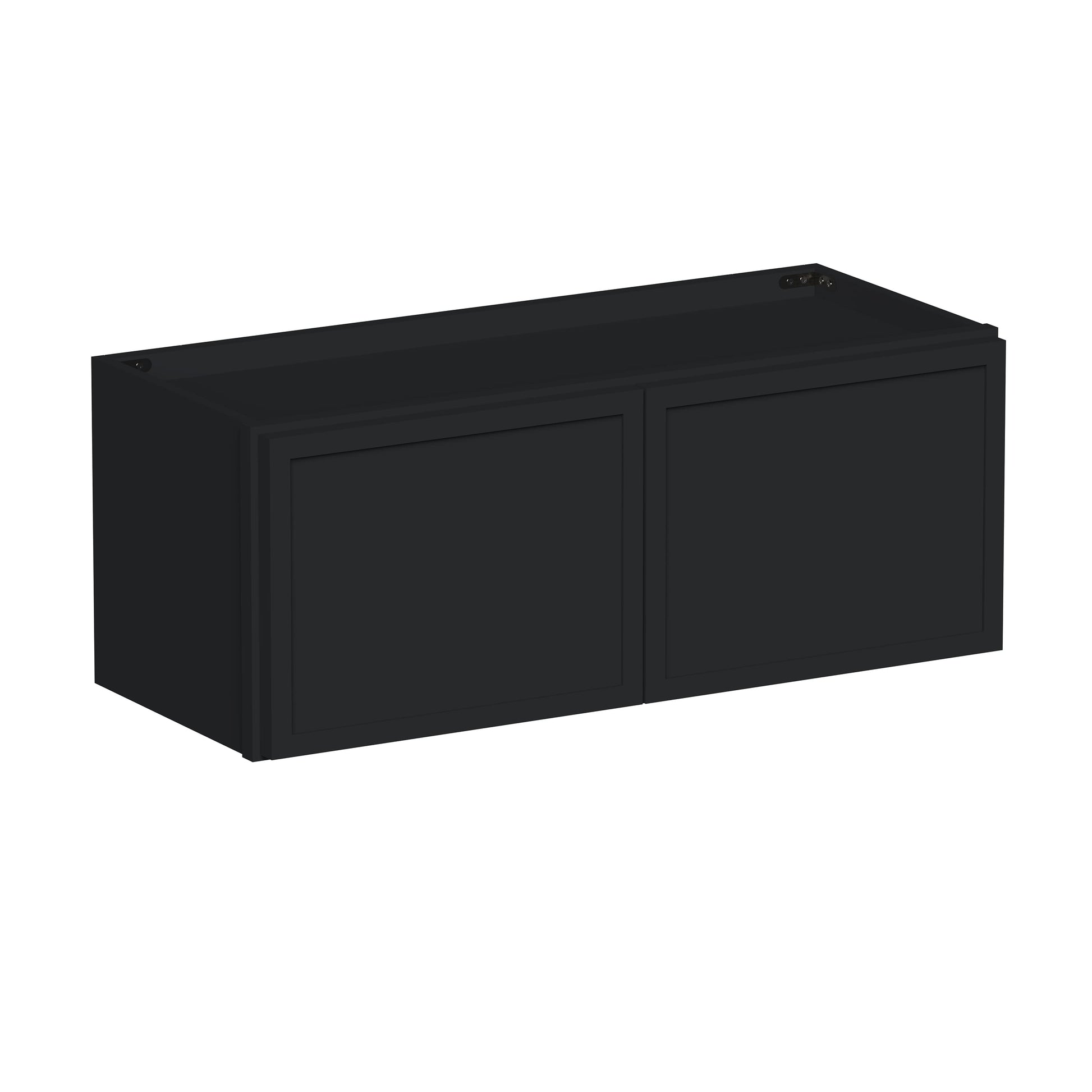 Slim Ebony Black Shaker RTA 24"-36"W x 12"-24"H x 12"D 17-Size Short Wall Cabinet with 2 Doors