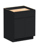 Slim Ebony Black Shaker RTA 24"/27"/30"W x 34.5"H x 24"D Standard Base Cabinet with 1 Drawer and 2 Doors