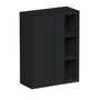 Slim Ebony Black Shaker RTA 27"W x 30"/36"/42"H x 12"D Standard Corner Wall Cabinet with Shelves