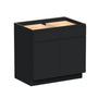 Slim Ebony Black Shaker RTA 33"/36"/39"/42"W x 34.5"H x 24"D Standard Base Cabinet with 2 Drawers and 2 Doors