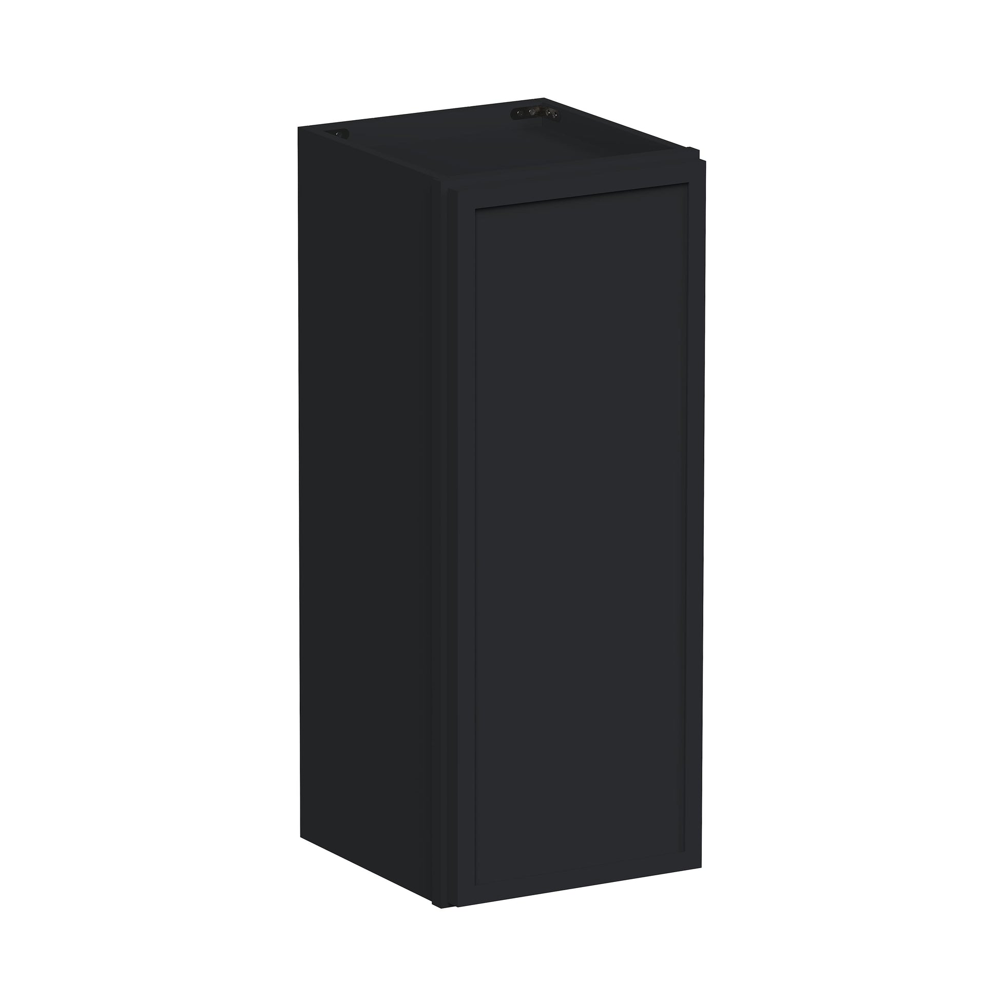 Slim Ebony Black Shaker RTA 9"-21"W x 30"/36"/42"H x 12"D 15-Size Single Door Standard Wall Cabinet