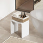 Solid Surface U-Shaped Shower Stool in Matte White / Matte Black