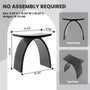 Translucent Resin Arched Solid Surface Bathroom Shower Bench in Glossy Smoke Black/Amber
