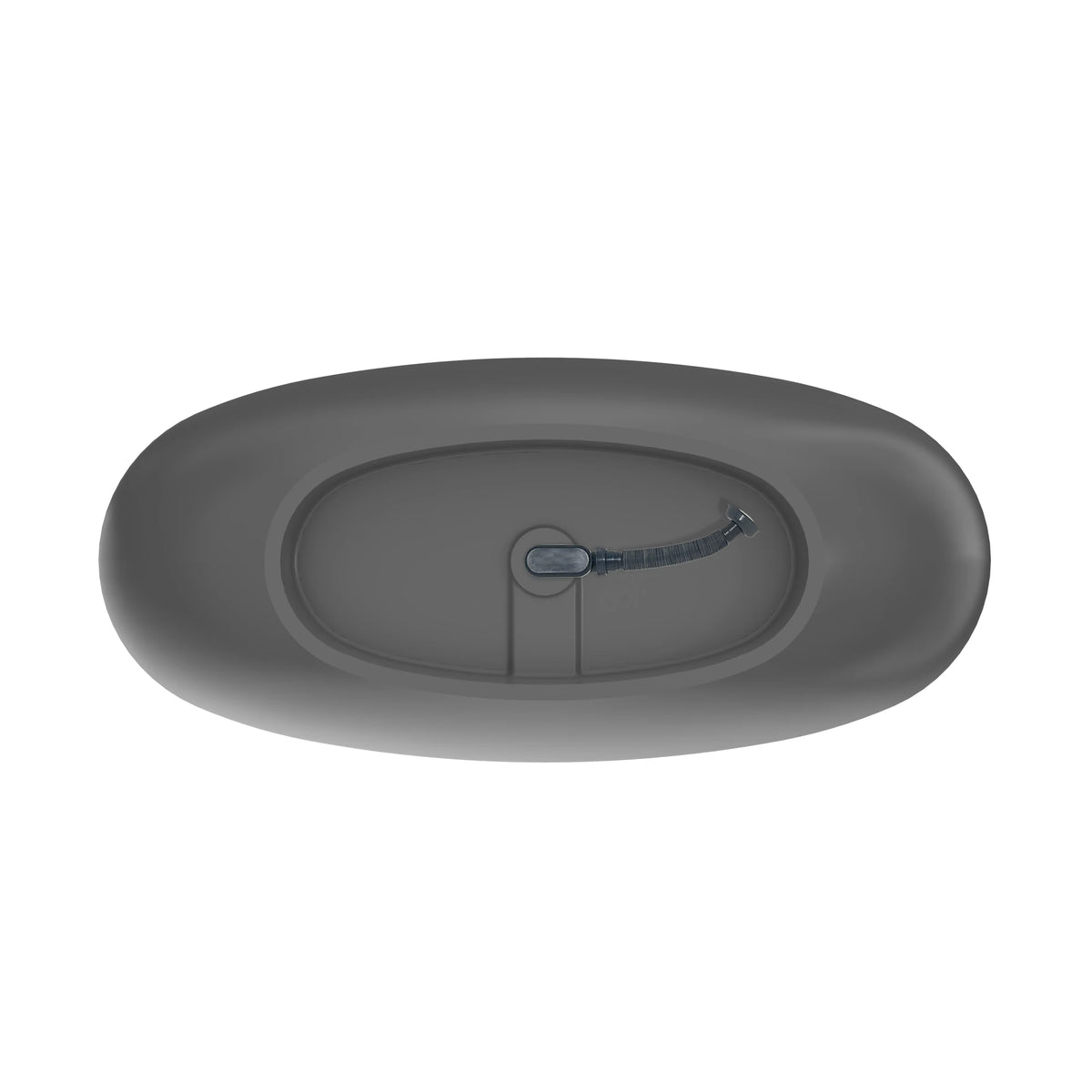 65.2" Matte Gray Solid Surface Freestanding Soaking Bathtub