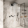 22" Wall-Mount Thermostatic Shower System with 64-Color LED & Built-In Music