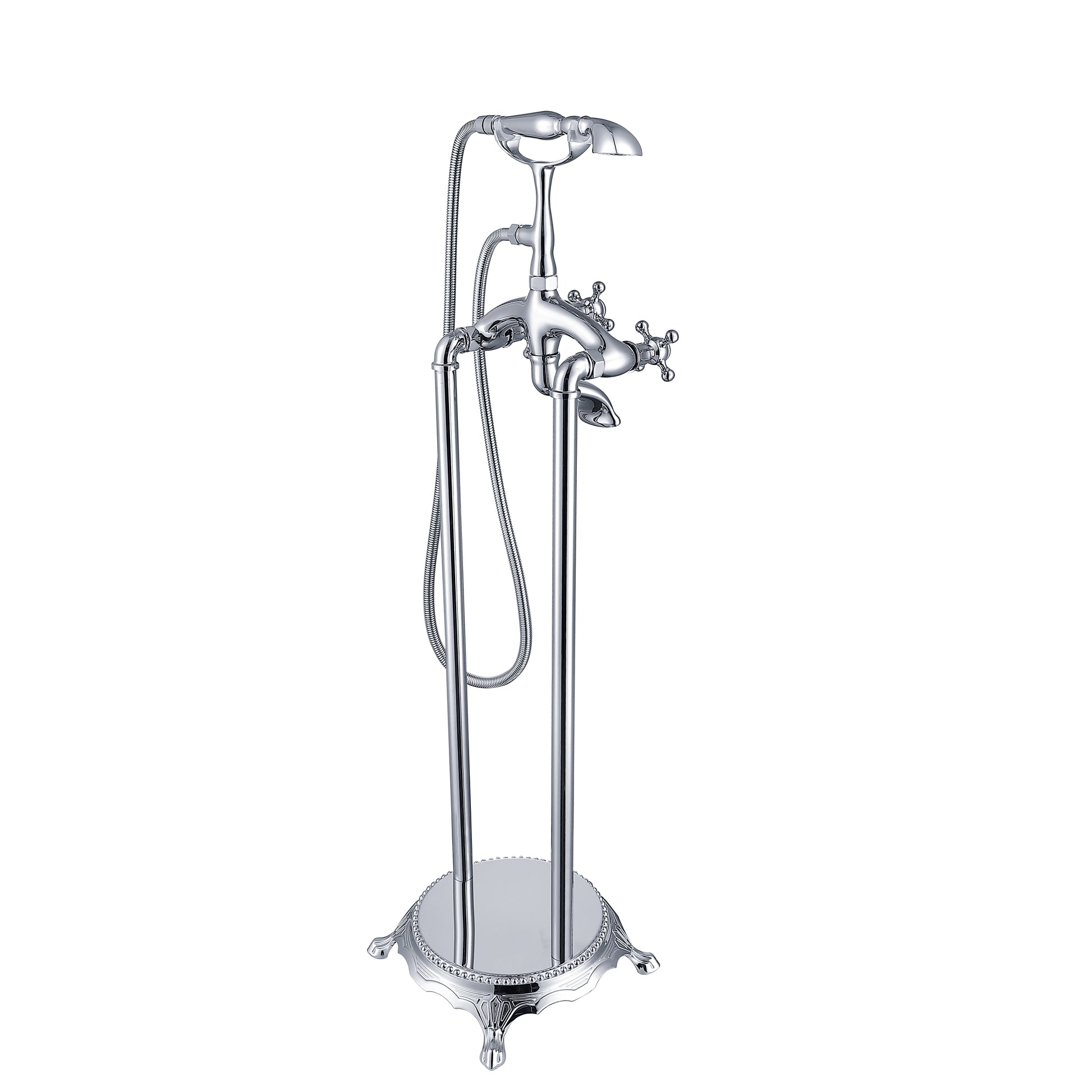 3-Handle Luxury Claw Foot Freestanding Tub Faucet-CASAINC