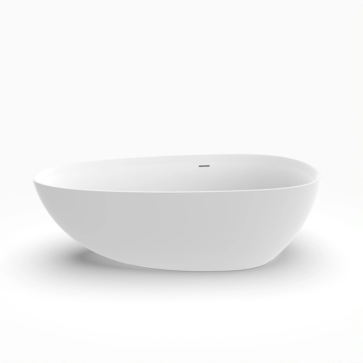 71" Matte White Artificial Stone Solid Surface Freestanding Bathtub