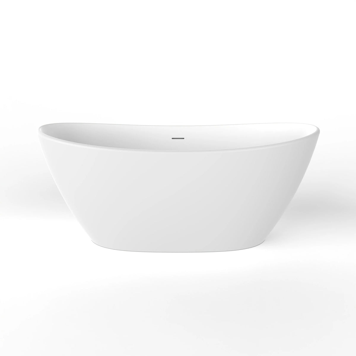 61" Solid Surface Freestanding Soaking Bathtub for Small to Medium Bathrooms