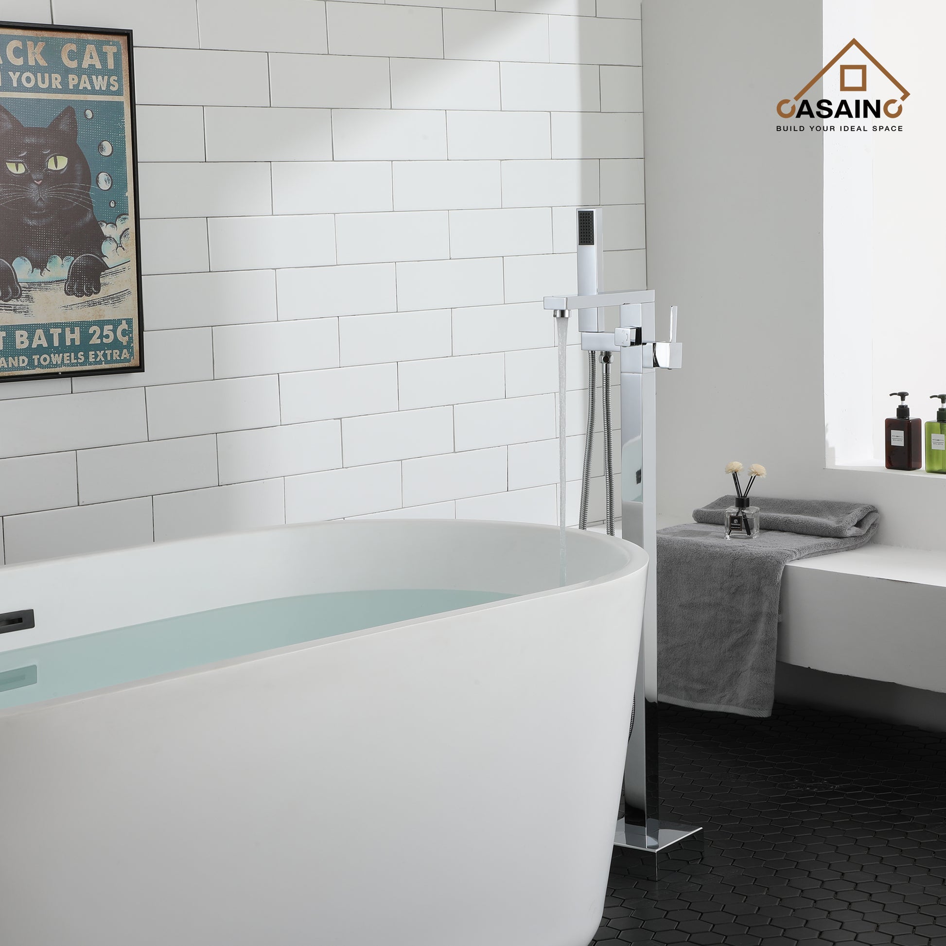 CASAINC Bathroom Tub Filler with Hand Shower in Brushed Nickel and More