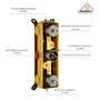 12" Thermostatic Complete Shower System with Rough-in Valve & 6 Body Jets