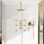 12" Shower System With Shelf, Handheld Shower With Spray Gun Feature