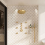 12" Adjustable Shower Head With Shelf Shower System, Hand Shower With Spray Gun Function