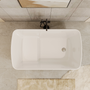 49" Acrylic Freestanding Japanese Soaking Bathtub with Sit-In Design