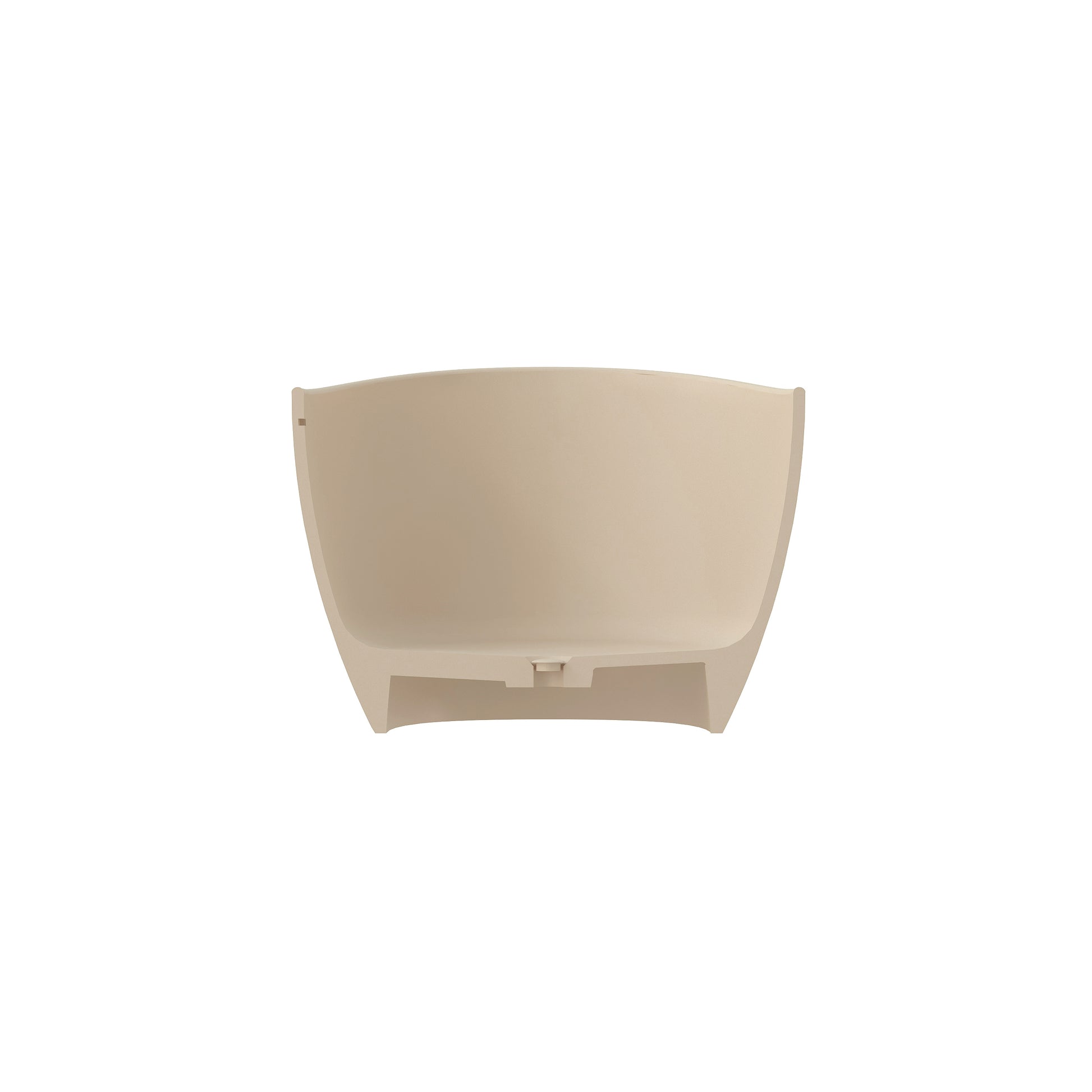 65" Double-Ended Freestanding Solid Surface Bathtub with Modern Cream-Style Soaking